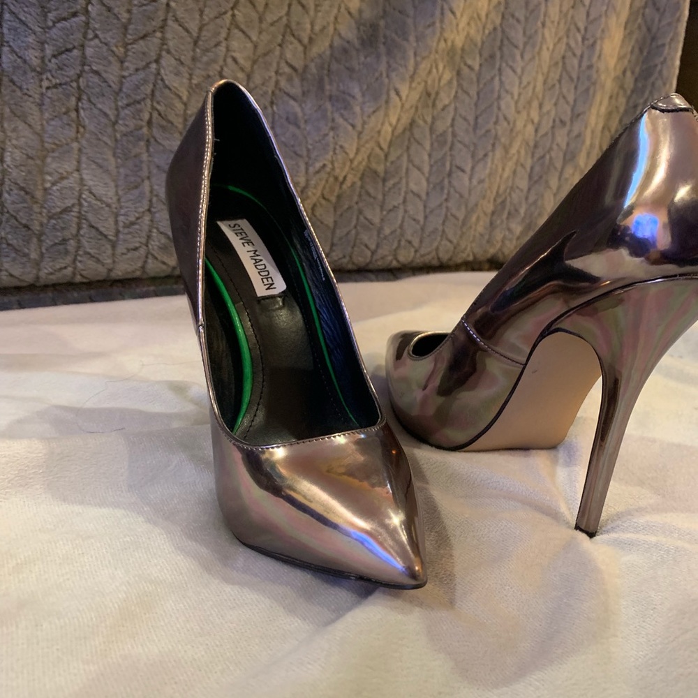 Silver Metallic Steve Madden Heels